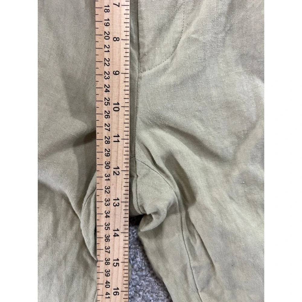 Island Pacific John W Nordstrom Mens 33R Khaki 100% Linen Pleated Trousers Pants